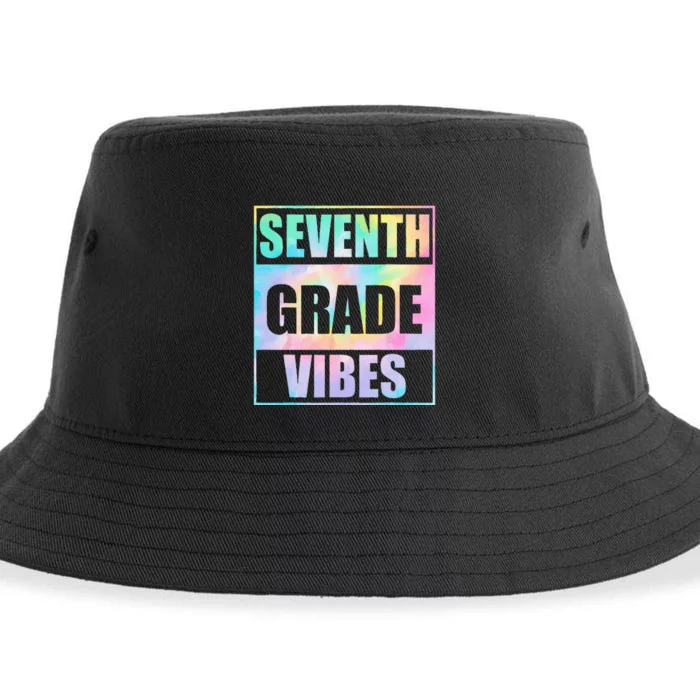 Back To School 7th Grade Vibes First Day Of School Teachers Sustainable Bucket Hat