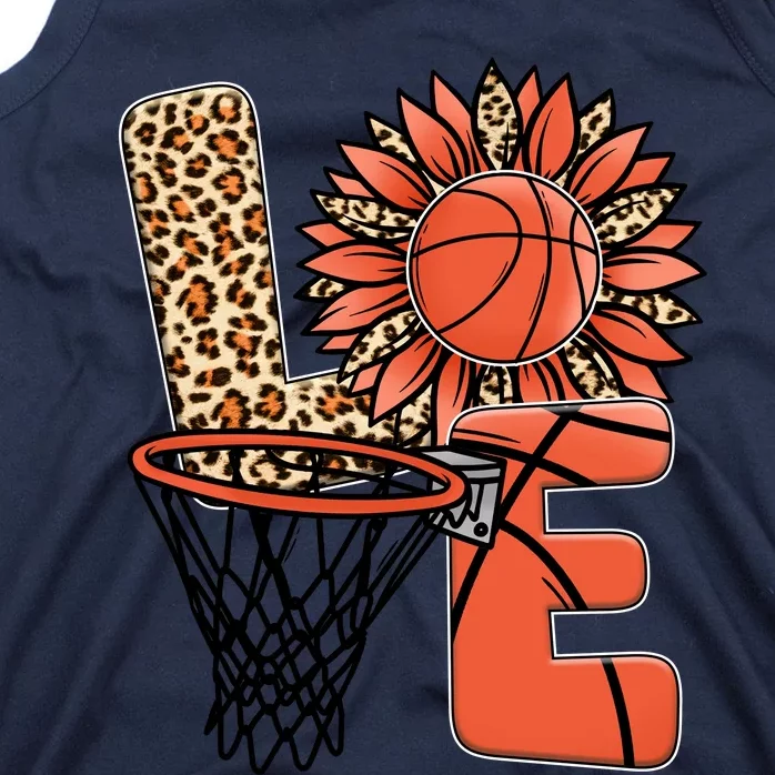 Basketball T Shirts Love Leopard Sunflower Graphic Plus Size Tank Top