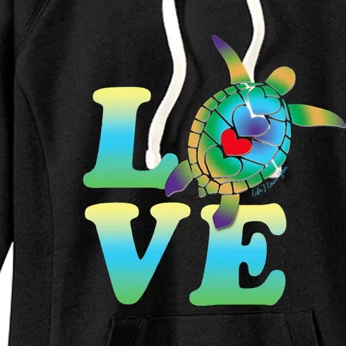 Beautiful Tropical Sea Turtle LOVE Women's Fleece Hoodie