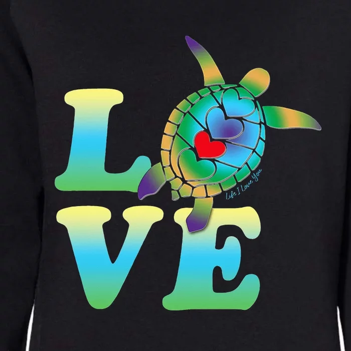 Beautiful Tropical Sea Turtle LOVE Womens California Wash Sweatshirt