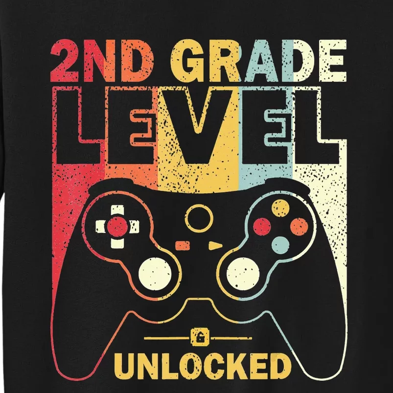 Back To School 2Nd Grade Level Unlocked Video Gamer Tall Sweatshirt