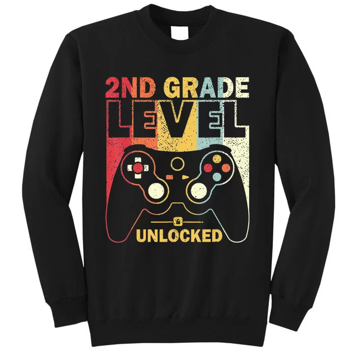 Back To School 2Nd Grade Level Unlocked Video Gamer Tall Sweatshirt