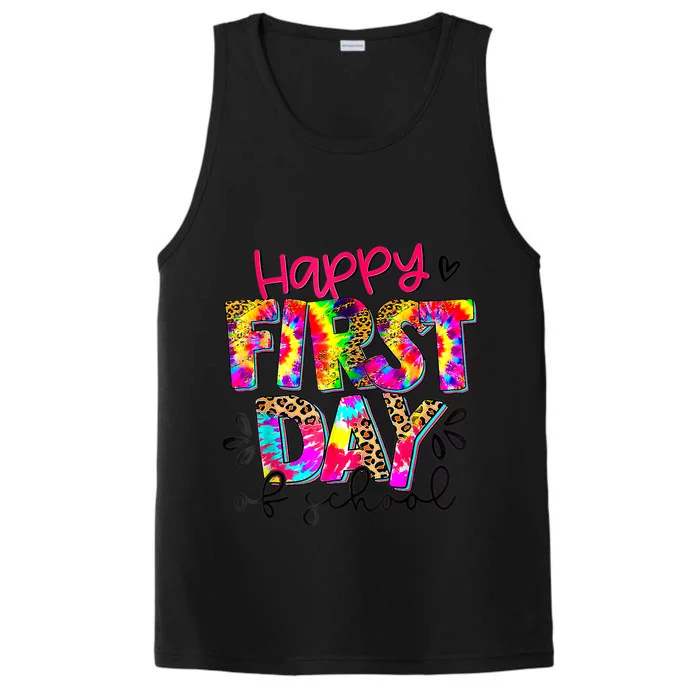 Back To School Teacher Student Happy First Day Of School Kids Performance Tank