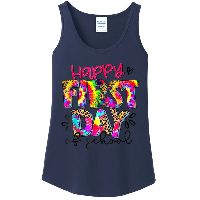 Back To School Teacher Student Happy First Day Of School Kids Ladies Essential Tank