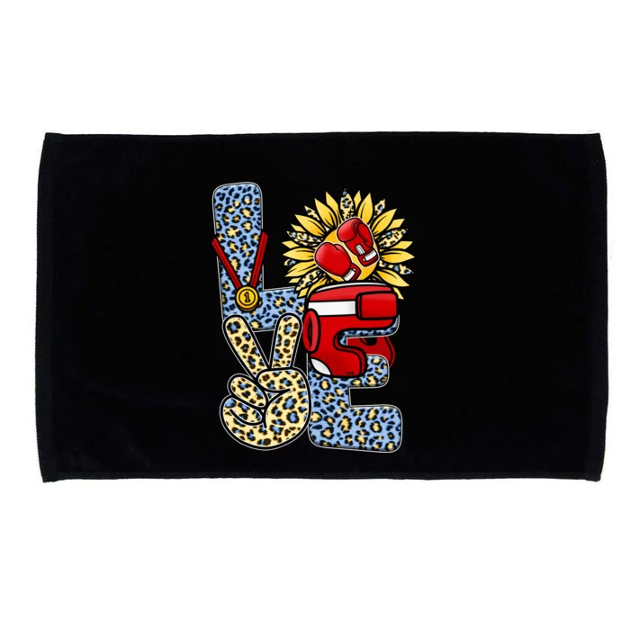 Boxing T Shirts Love Gloves Leopard Sunflower Graphic Microfiber Hand Towel