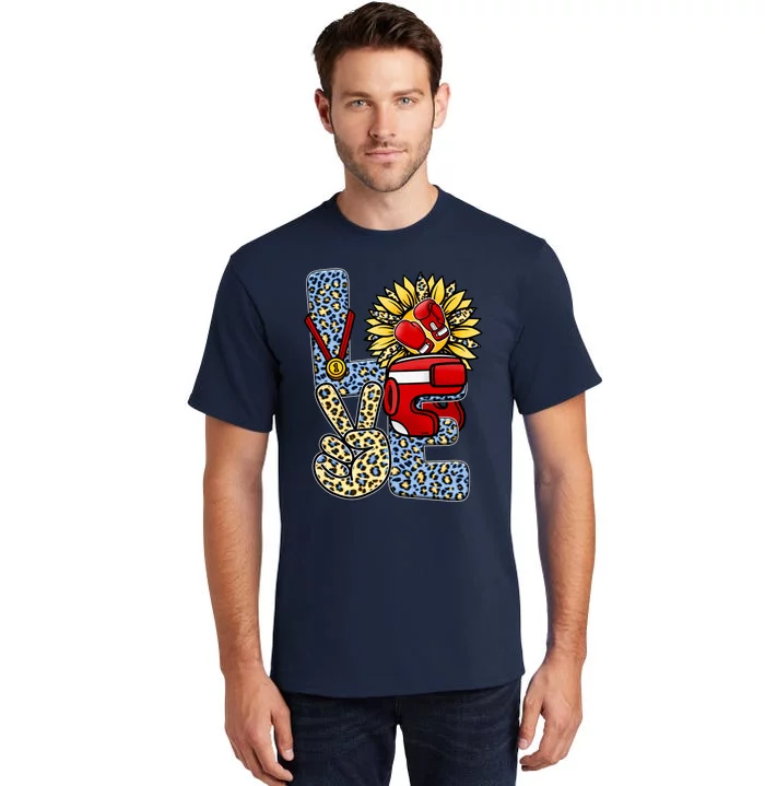 Boxing T Shirts Love Gloves Leopard Sunflower Graphic Tall T-Shirt