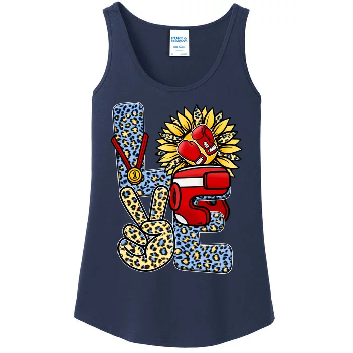 Boxing T Shirts Love Gloves Leopard Sunflower Graphic Ladies Essential Tank