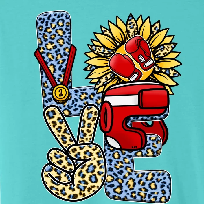 Boxing T Shirts Love Gloves Leopard Sunflower Graphic ChromaSoft Performance T-Shirt