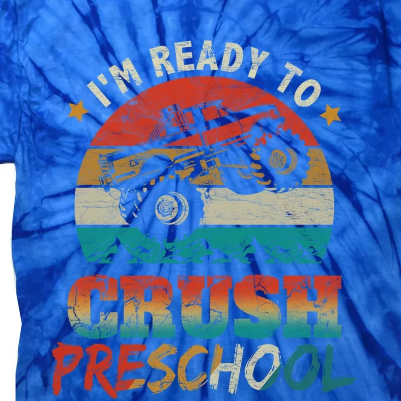 Back To School I'm Ready To Crush Preschool Monster Truck Gift Tie-Dye T-Shirt