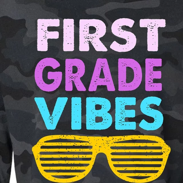 Back To School 1st Grade Vibes First Day Of School 1st Grade Cropped Pullover Crew