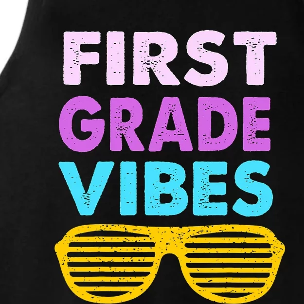 Back To School 1st Grade Vibes First Day Of School 1st Grade Ladies Tri-Blend Wicking Tank