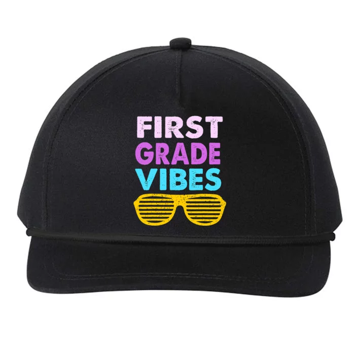 Back To School 1st Grade Vibes First Day Of School 1st Grade Snapback Five-Panel Rope Hat