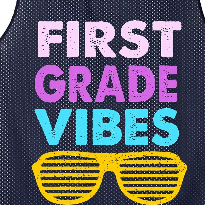 Back To School 1st Grade Vibes First Day Of School 1st Grade Mesh Reversible Basketball Jersey Tank