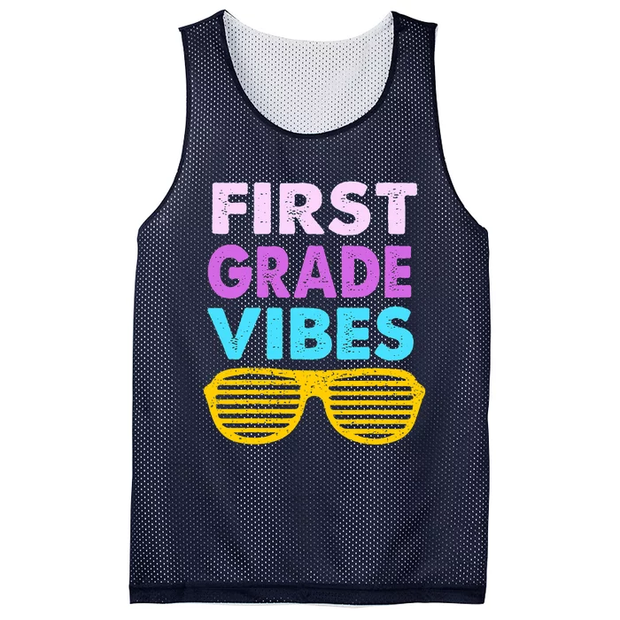 Back To School 1st Grade Vibes First Day Of School 1st Grade Mesh Reversible Basketball Jersey Tank