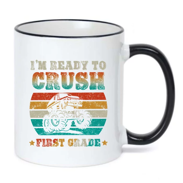 Back To School Ready To Crush First Grade Monster Truck Boys Meaningful Gift Black Color Changing Mug