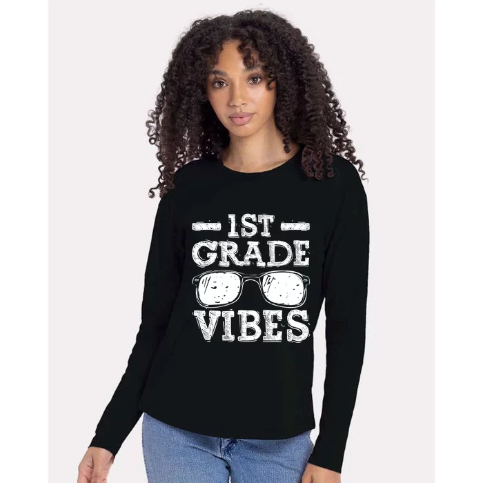 Back To School 1st Grade Vibes Shirts First Day Teacher Kids Womens Cotton Relaxed Long Sleeve T-Shirt