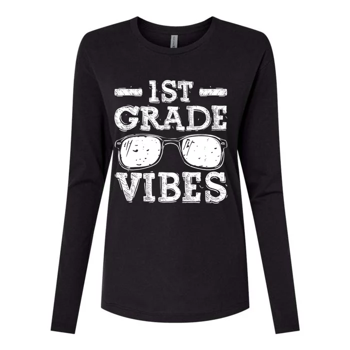 Back To School 1st Grade Vibes Shirts First Day Teacher Kids Womens Cotton Relaxed Long Sleeve T-Shirt