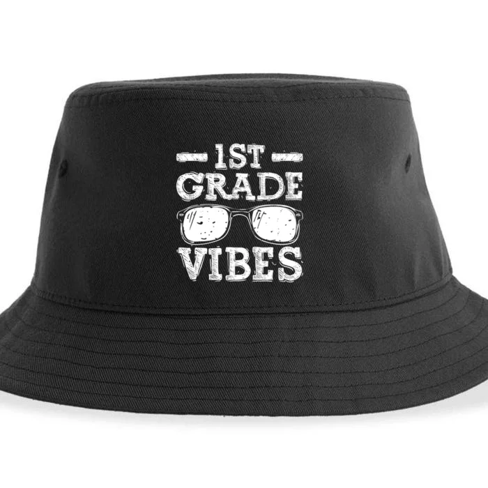 Back To School 1st Grade Vibes Shirts First Day Teacher Kids Sustainable Bucket Hat