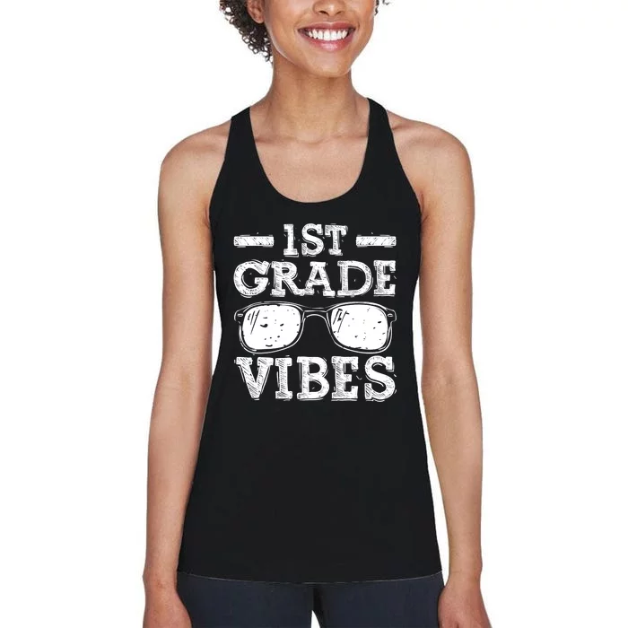 Back To School 1st Grade Vibes Shirts First Day Teacher Kids Women's Racerback Tank