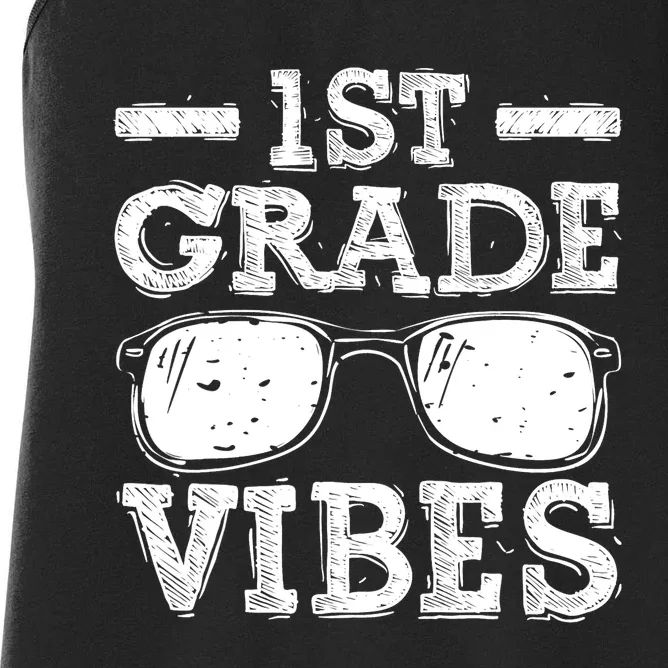 Back To School 1st Grade Vibes Shirts First Day Teacher Kids Women's Racerback Tank