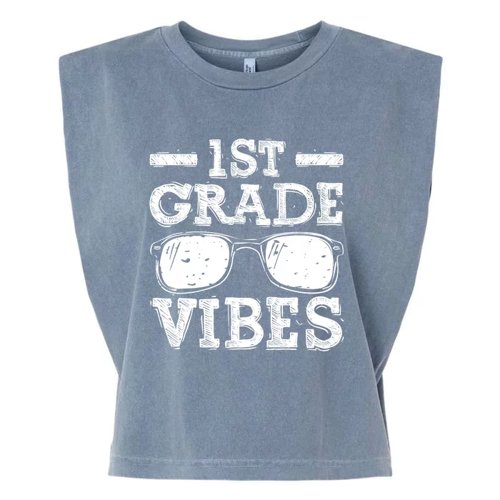 Back To School 1st Grade Vibes Shirts First Day Teacher Kids Garment-Dyed Women's Muscle Tee