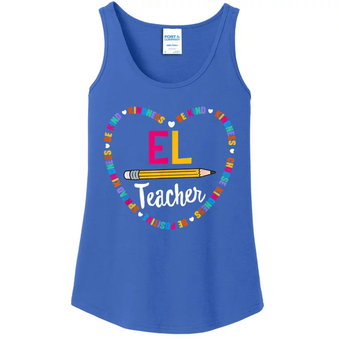 Back To School Tee EL Teacher English Learner Squad. Ladies Essential Tank