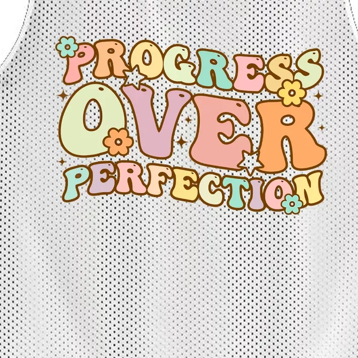 Back To School Progress Over Perfection Motivational Gifts Mesh Reversible Basketball Jersey Tank