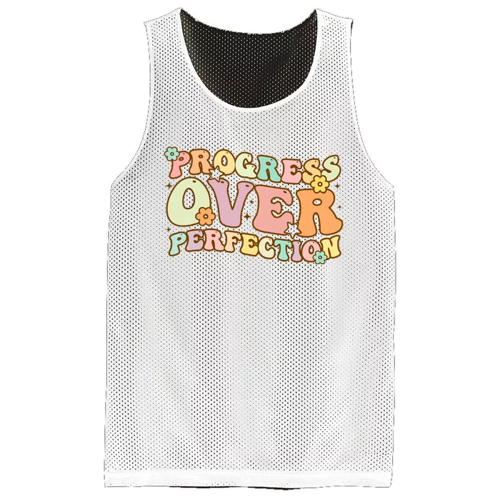 Back To School Progress Over Perfection Motivational Gifts Mesh Reversible Basketball Jersey Tank