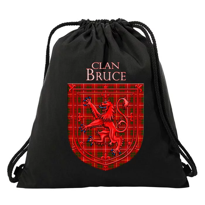 Bruce Tartan Scottish Plaid Lion Rampant Drawstring Bag