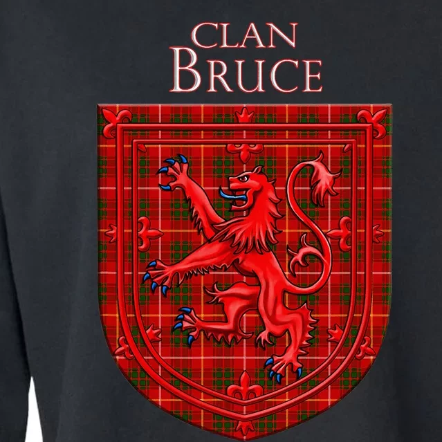 Bruce Tartan Scottish Plaid Lion Rampant Cropped Pullover Crew