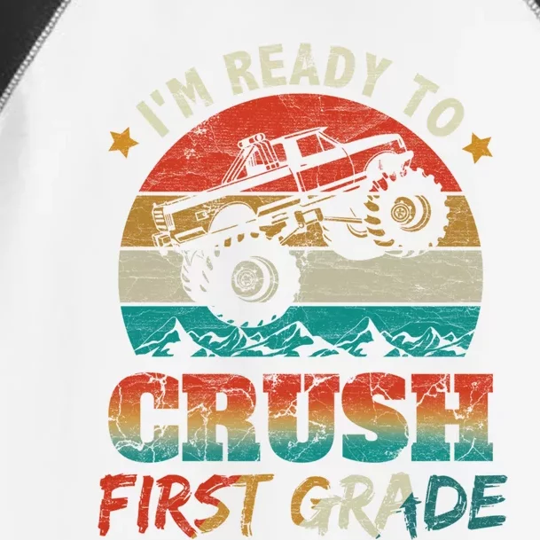 Back To School Ready To Crush First Grade Monster Truck Boys Gift Toddler Fine Jersey T-Shirt