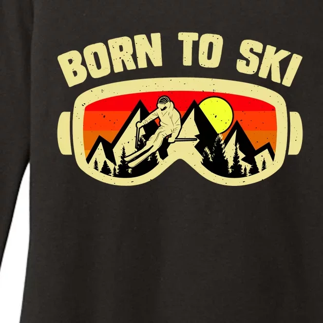 Born To Ski Womens CVC Long Sleeve Shirt