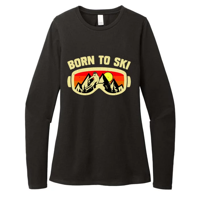 Born To Ski Womens CVC Long Sleeve Shirt