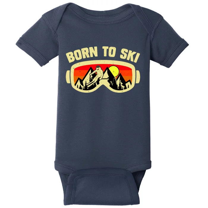 Born To Ski Baby Bodysuit