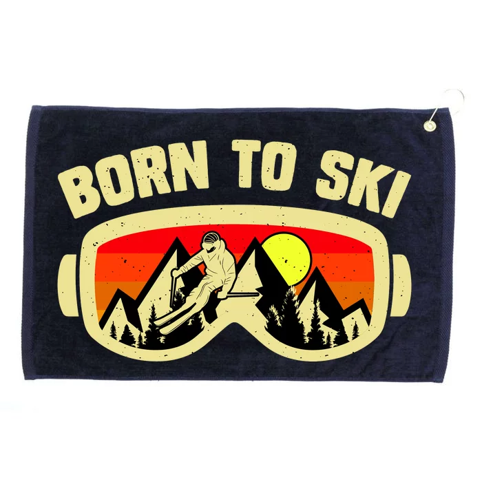 Born To Ski Grommeted Golf Towel