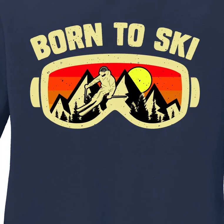 Born To Ski Ladies Long Sleeve Shirt