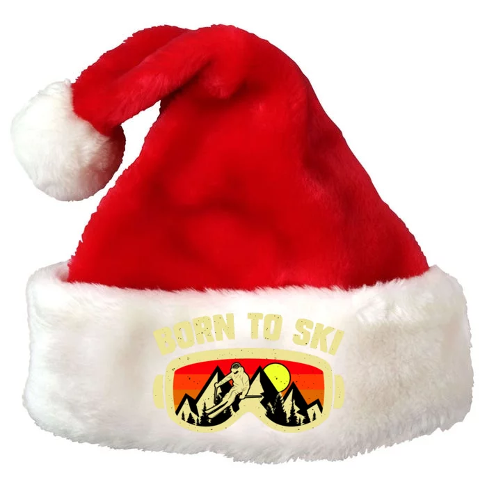 Born To Ski Premium Christmas Santa Hat