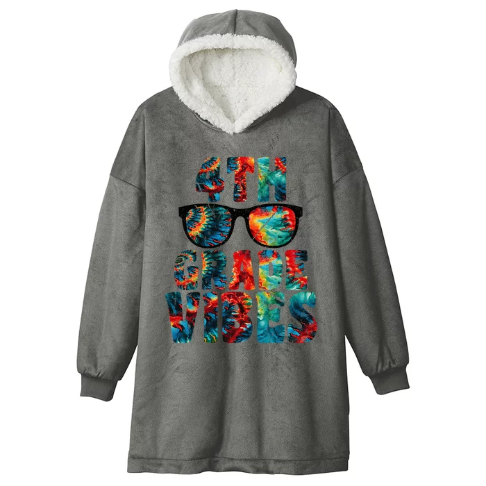 Back To School 4th Grade Vibes First Day Teacher Hooded Wearable Blanket