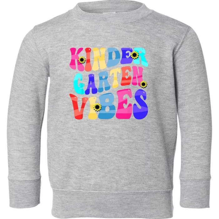 Back To School Kindergarten Vibes Retro Teacher Women Toddler Sweatshirt