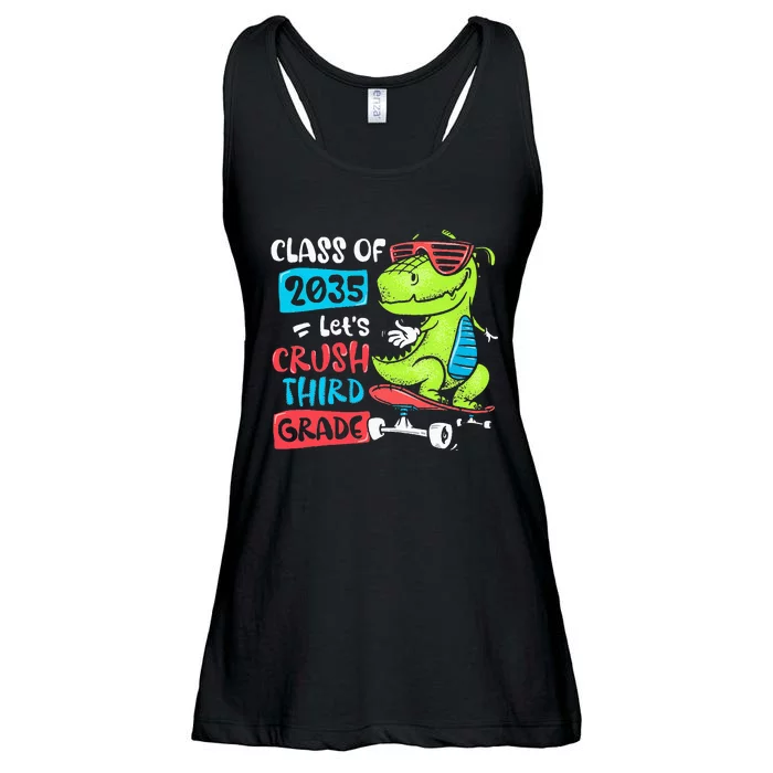 Back To School Let's Crush 3rd Grade Class Of 2035 Dinosaur Ladies Essential Flowy Tank