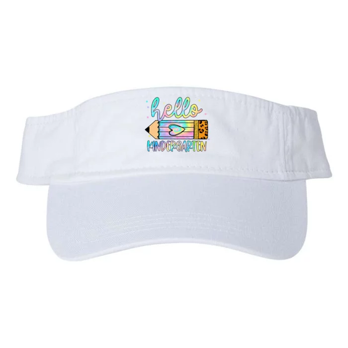 Back To School Hello Kindergarten Leopard Tie Dye Pencil Valucap Bio-Washed Visor