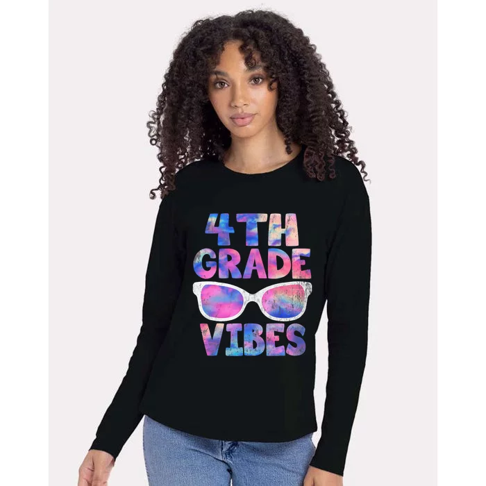 Back To School 4th Grade Vibes Shirts First Day Teacher Womens Cotton Relaxed Long Sleeve T-Shirt