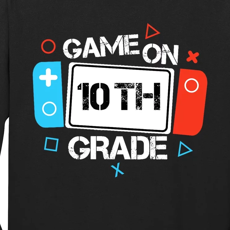 Back To School Game On 10th Grade Funny Gamer Boy Girl Long Sleeve Shirt