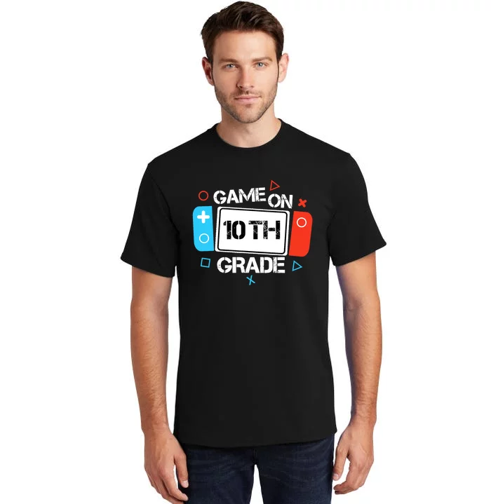 Back To School Game On 10th Grade Funny Gamer Boy Girl Tall T-Shirt