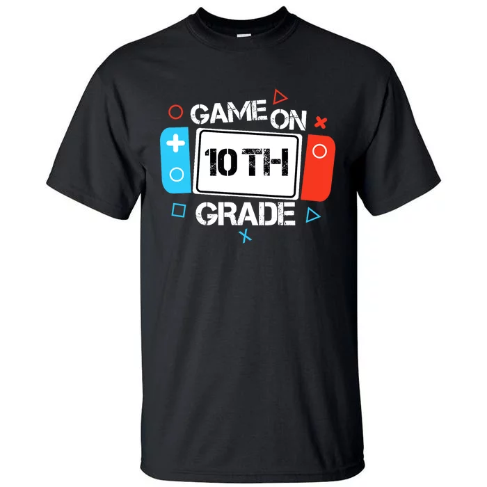 Back To School Game On 10th Grade Funny Gamer Boy Girl Tall T-Shirt