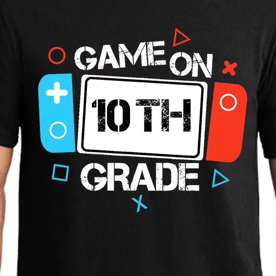 Back To School Game On 10th Grade Funny Gamer Boy Girl Pajama Set