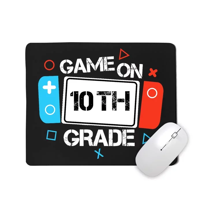 Back To School Game On 10th Grade Funny Gamer Boy Girl Mousepad