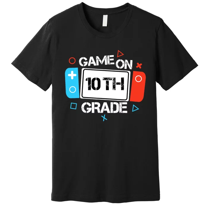 Back To School Game On 10th Grade Funny Gamer Boy Girl Premium T-Shirt