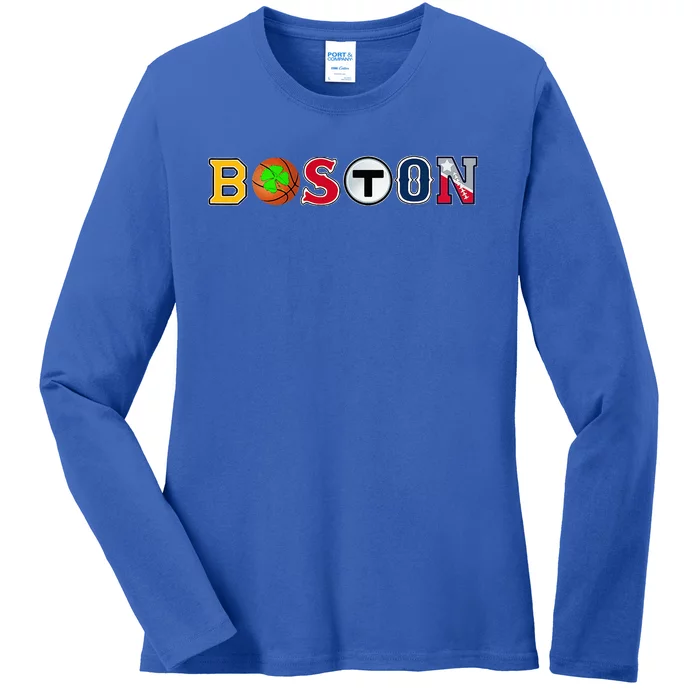 Bawston Townie Sports Fan Boston Mass New England Proud Ladies Long Sleeve Shirt