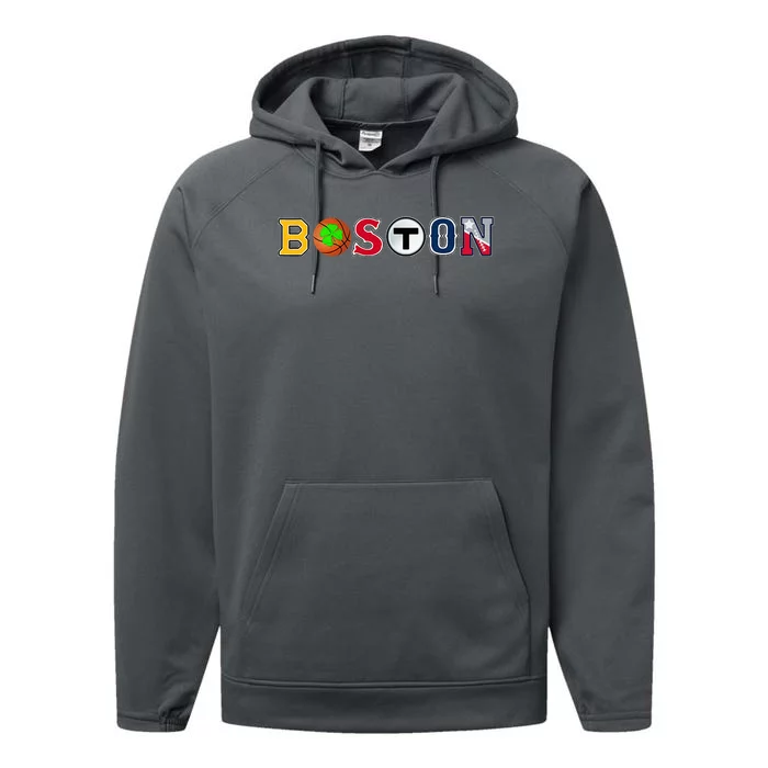 Bawston Townie Sports Fan Boston Mass New England Proud Performance Fleece Hoodie